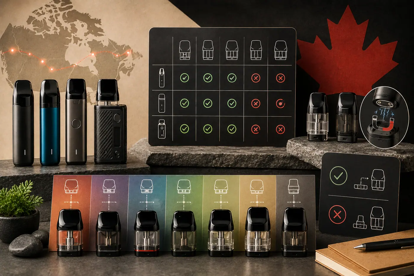 Vape pod compatibility guide artwork