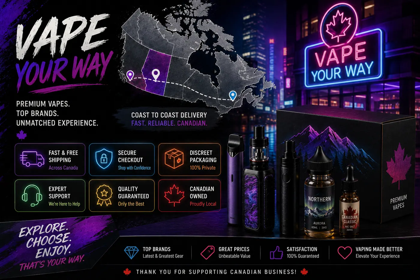 Newfoundland and Labrador vape shipping route from Edmonton