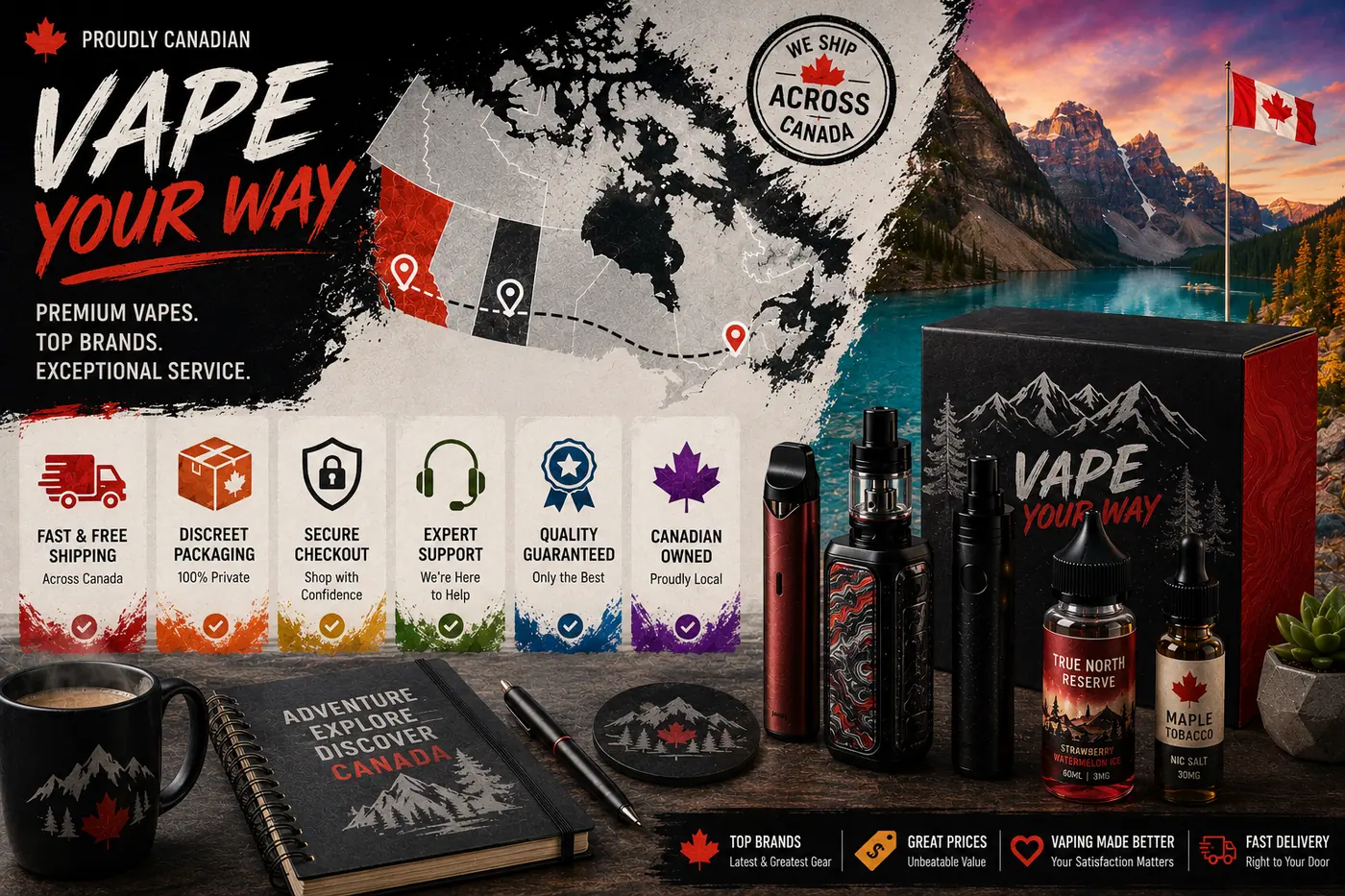 Prince Edward Island vape shipping route from Edmonton