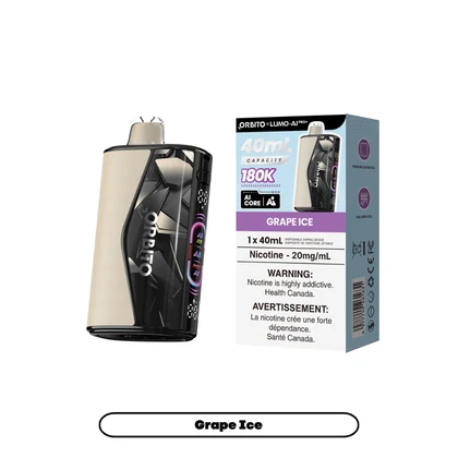 Orbito Lumo AI Pro+ 180K Grape Ice 20mg/mL device and retail pack