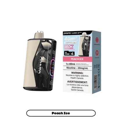 Orbito Lumo AI Pro+ 180K Peach Ice 20mg/mL device and retail pack
