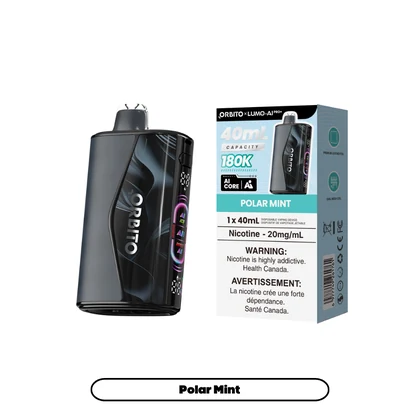 Orbito Lumo AI Pro+ 180K Polar Mint 20mg/mL device and retail pack